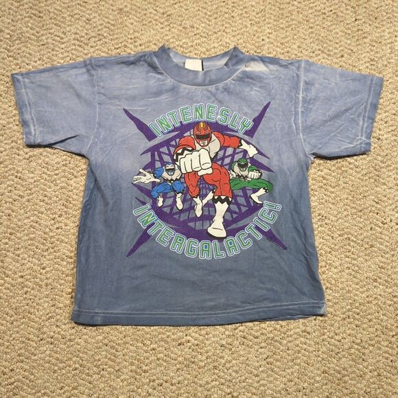 Mighty Morphin Power Rangers Saban's Shirt Youth Kids L 6-7 Blue Short Sleeve - Picture 1 of 7